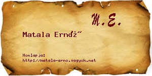 Matala Ernő névjegykártya