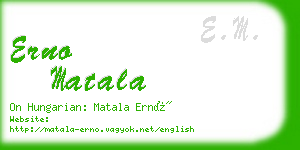 erno matala business card